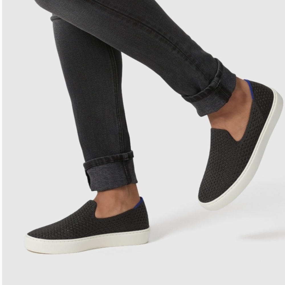 Rothys Black Honeycomb Sneaker Slip On